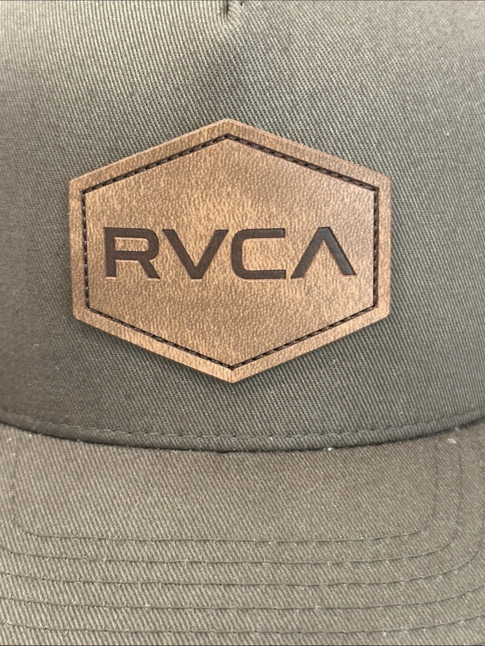 RVCA Brown Hex Patch Snapback Cap